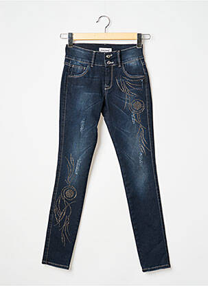 Jeans coupe slim stretch taille haute bleu MISSIMINI femme