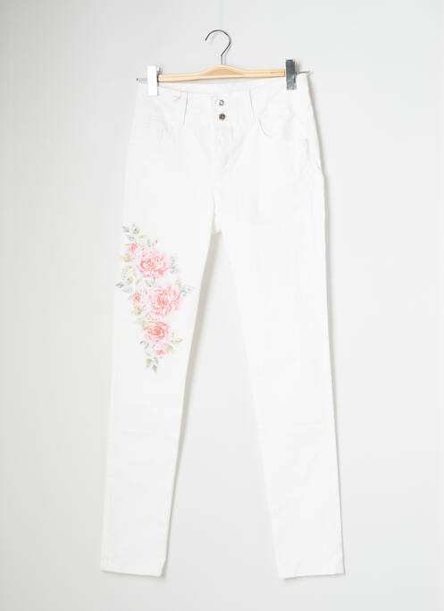 Pantalon slim tissage popeline taille normale blanc MISSIMINI femme