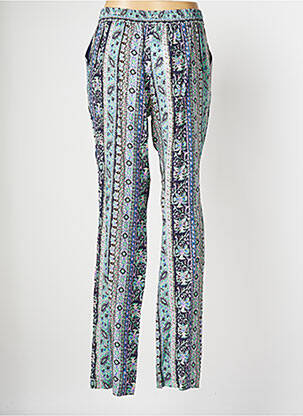 Pantalon droit tissage popeline taille normale bleu TINTA STYLE femme