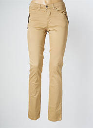 Pantalon slim tissage popeline taille normale beige WALTRON femme
