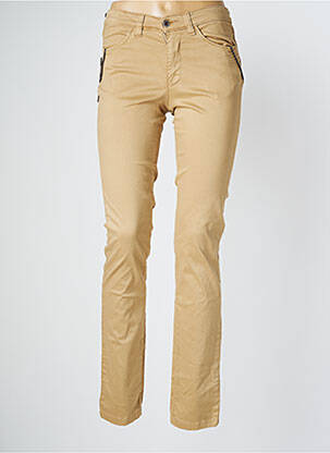 Pantalon slim tissage popeline taille normale beige WALTRON femme
