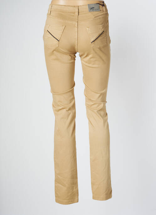 Pantalon slim tissage popeline taille normale beige WALTRON femme