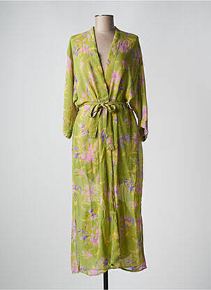 Veste kimono manches longues vert GOLD & SILVER femme