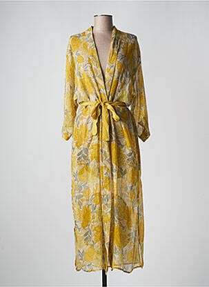 Veste kimono manches longues jaune GOLD & SILVER femme