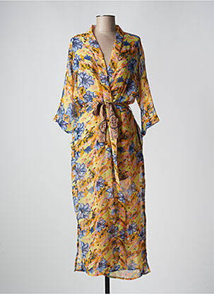 Veste kimono manches longues jaune GOLD & SILVER femme