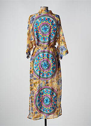 Veste kimono légère et transparente jaune GOLD & SILVER femme