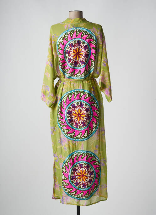 Veste kimono vert GOLD & SILVER pour femme