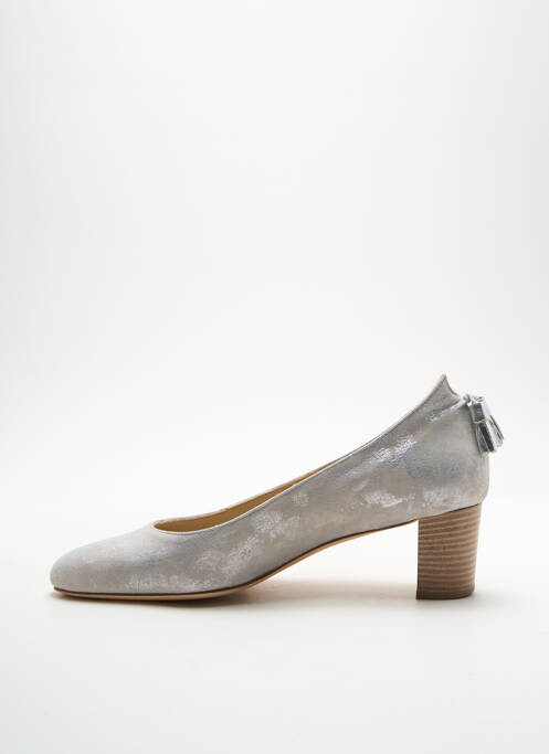 Escarpins tissage satiné talon de 4 à 6cm gris DOMANI femme