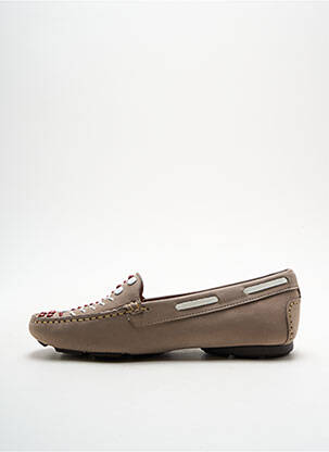 Mocassins tissage satiné talon plat jusqu'à 3cm beige WIRTH femme