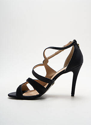 Sandales/nu pieds tissage satiné talon de 7 à 9cm noir JORGE BISCHOFF femme