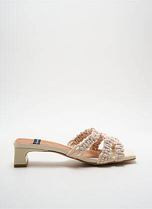 Mules/sabots bout ouvert talon de 4 à 6cm beige ANGEL ALARCON femme