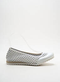 Ballerines bout rond talon plat jusqu'à 3cm blanc SANTAFE femme