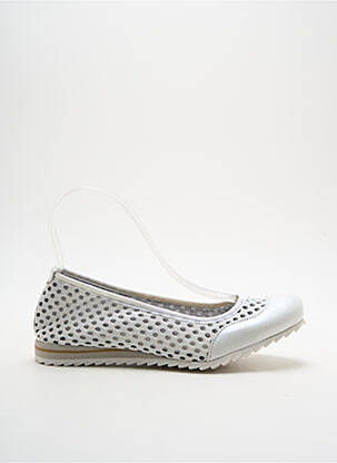 Ballerines bout rond talon plat jusqu'à 3cm blanc SANTAFE femme