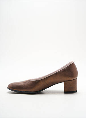 Escarpins tissage satiné talon de 4 à 6cm marron XAVIER DANAUD femme