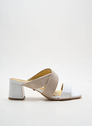 Mules/sabots matière lisse talon de 4 à 6cm blanc XAVIER DANAUD femme
