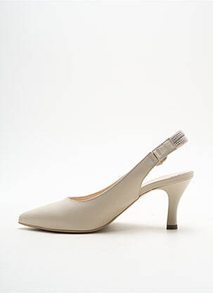 Escarpins tissage satiné talon de 4 à 6cm beige NERO GIARDINI femme