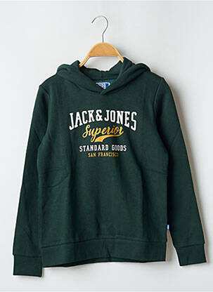 Sweat-shirt à capuche vert JACK & JONES pour garçon