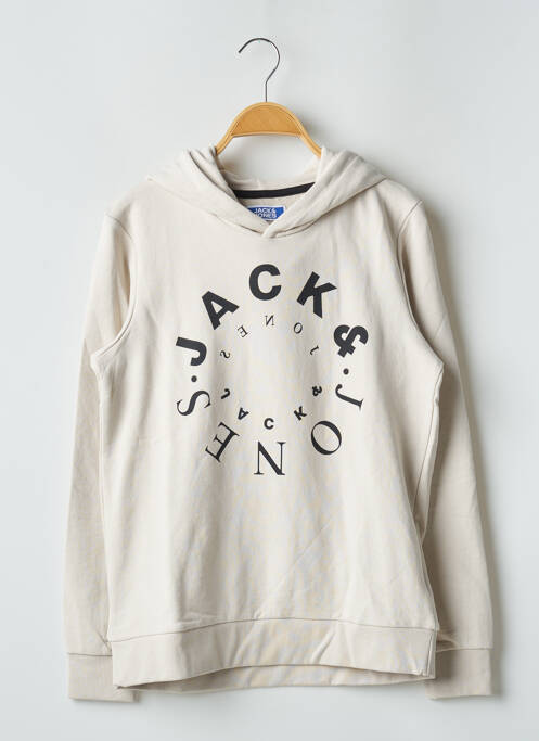 Sweat-shirt à capuche beige JACK & JONES pour garçon