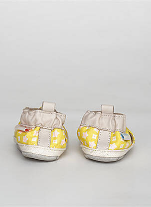 Chaussons/pantoufles semelle extérieure cuir bout rond jaune ROBEEZ fille