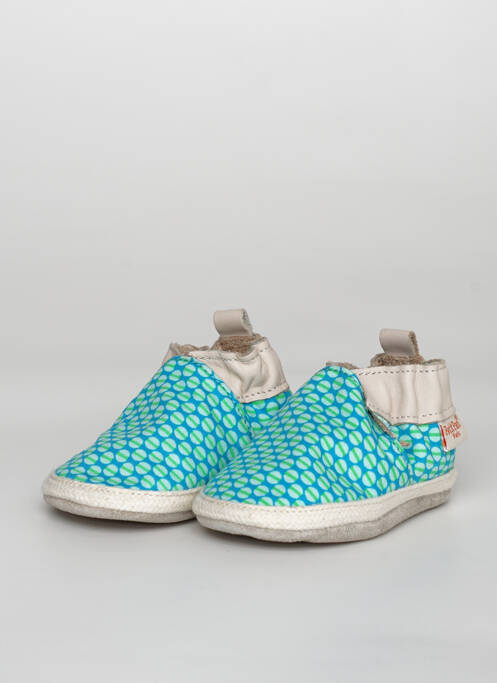 Chaussons/pantoufles semelle extérieure cuir bout rond bleu ROBEEZ enfant