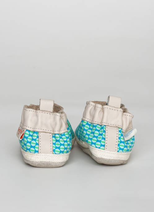 Chaussons/pantoufles semelle extérieure cuir bout rond bleu ROBEEZ enfant