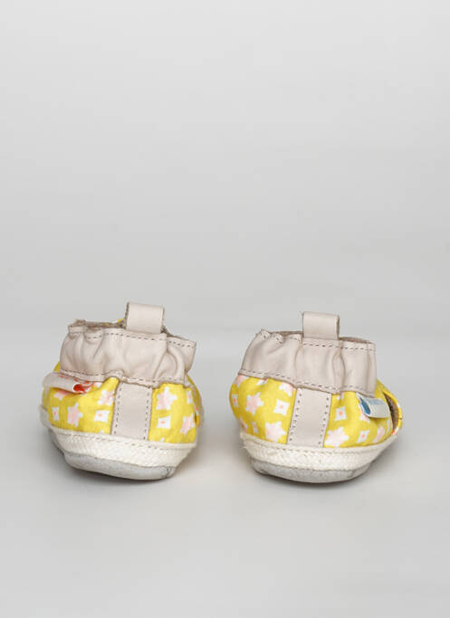 Chaussons/pantoufles semelle extérieure cuir bout rond jaune ROBEEZ fille