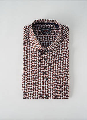 Chemise manches longues imprimé fleurs marron JUPITER homme