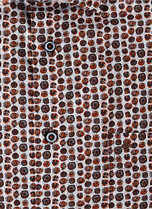 Chemise manches longues imprimé fleurs marron JUPITER homme