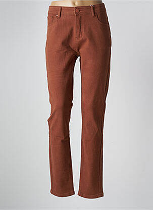 Pantalon slim stretch taille normale marron QUATRE VINGT JOURS femme