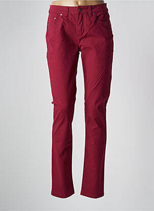 Pantalon slim tissage popeline taille normale rouge JENSEN femme