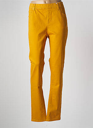 Jegging tissage popeline taille normale jaune QUATRE VINGT JOURS femme
