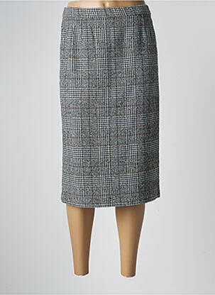 Jupe mi-longue taille à pinces gris GEVANA femme