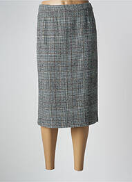 Jupe mi-longue taille à pinces gris GEVANA femme