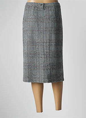 Jupe mi-longue taille à pinces gris GEVANA femme
