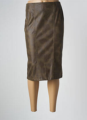 Jupe mi-longue stretch vert GRIFFON femme