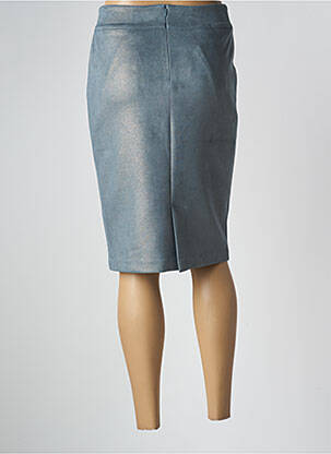 Jupe mi-longue stretch bleu GEVANA femme