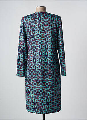 Robe mi-longue imprimé fantaisie manches longues bleu COMME ÇA femme