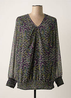 Blouse légère et transparente manches longues vert CISO femme