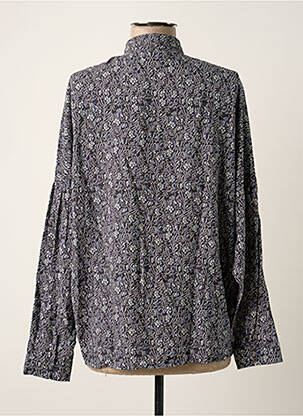 Chemisier imprimé fleurs manches longues bleu KANOPE femme