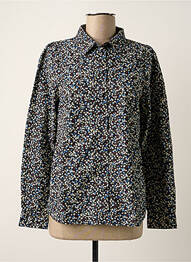 Chemisier coupe droite manches longues bleu JENSEN femme