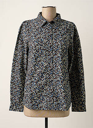 Chemisier coupe droite manches longues bleu JENSEN femme