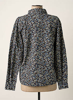Chemisier coupe droite manches longues bleu JENSEN femme
