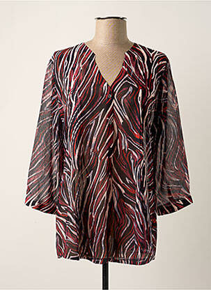 Tunique manches longues légère et transparente rouge JULIE GUERLANDE femme