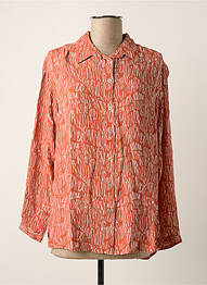 Chemisier tissage crêpe manches longues orange JENSEN femme