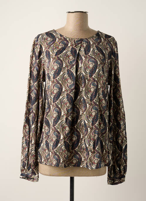 Blouse fermeture boutonnée au dos manches longues gris JENSEN femme