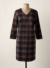 Robe mi-longue manches longues manches longues marron GEVANA femme