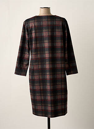 Robe mi-longue manches longues manches longues marron GEVANA femme