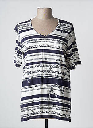 T-shirt col v manches courtes bleu KJBRAND femme