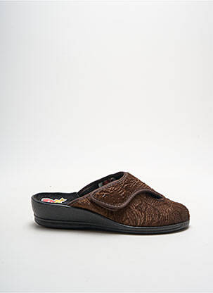 Chaussons/pantoufles voute plantaire talon de 4 à 6cm marron FLORETT femme