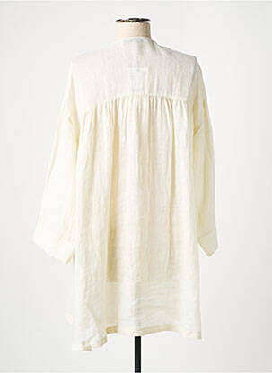 Robe mi-longue coupe fluide manches longues beige ZARA femme